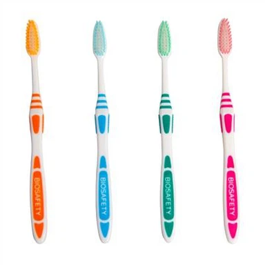 Тонкая зубная щетка с пластиковой ручкой